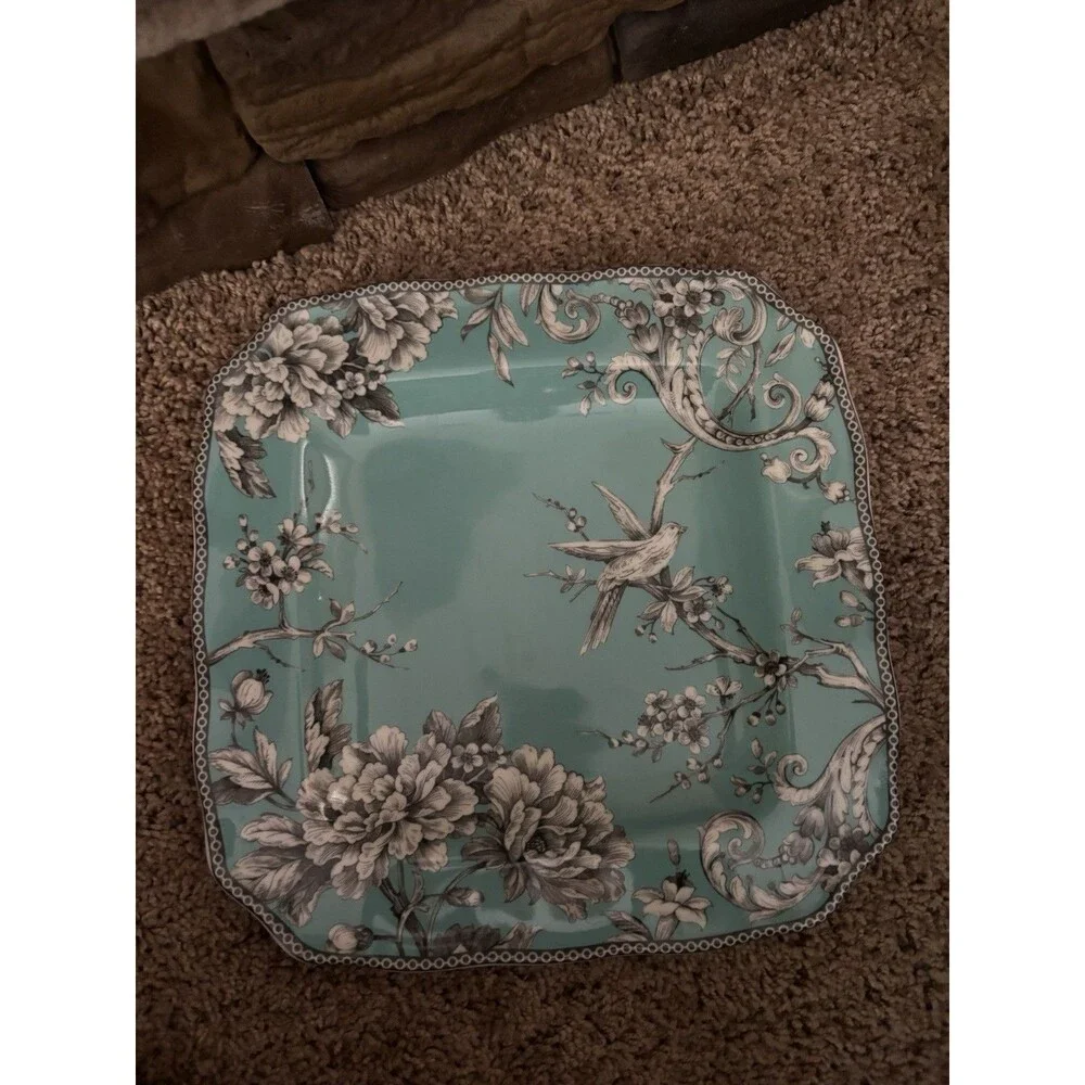 222 fifth adelaide turquoise  10 1/2 In Dinner Plate Set Of 4 Square